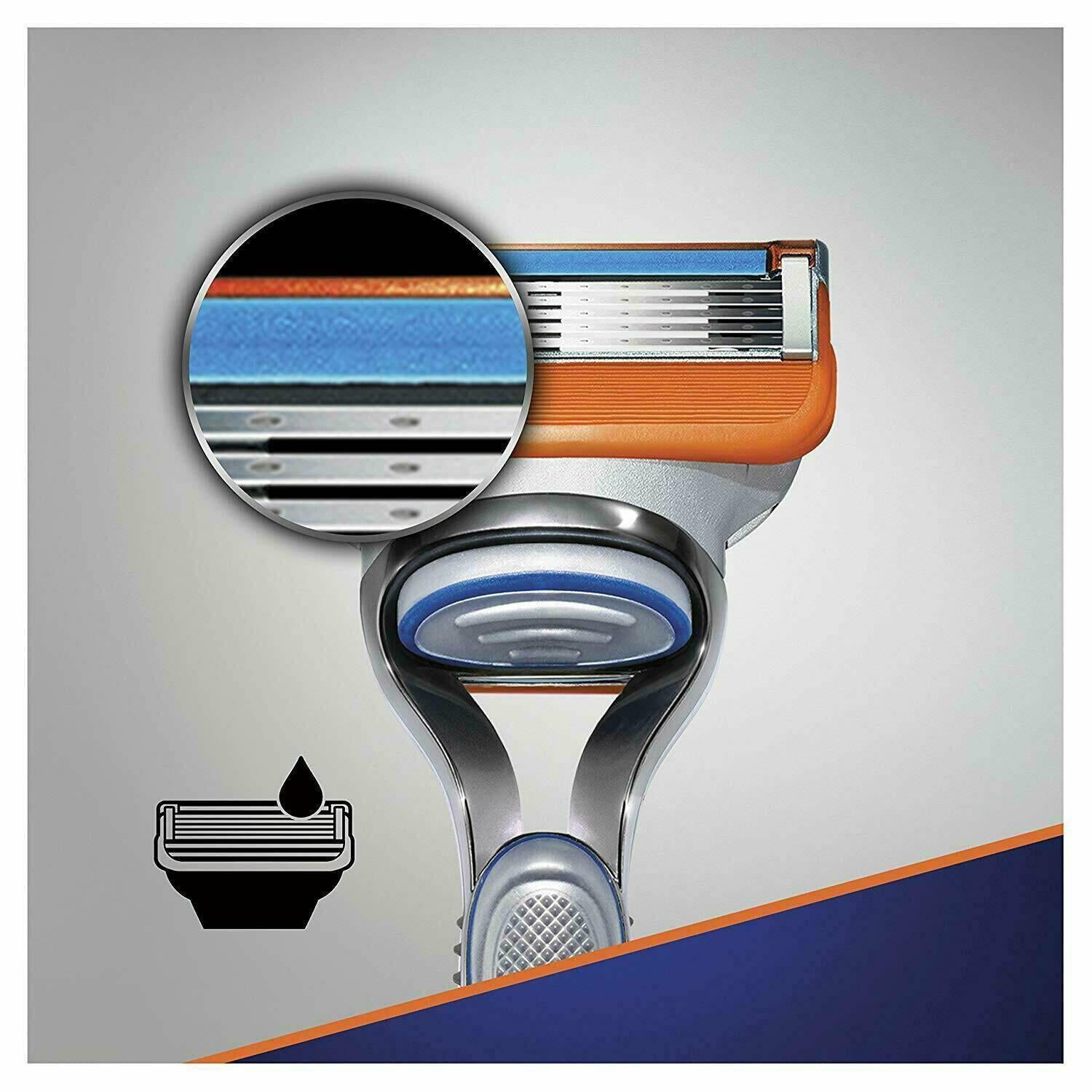 Gillette Fusion5 Razor Starter Pack with 4 Blades - Five-Blade Shave Technology - Healthxpress.ie