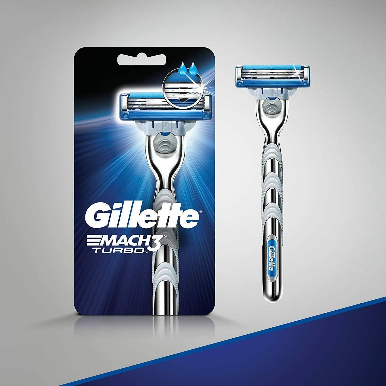 Gillette Mach3 Turbo Men's Razor Starter Pack with 4 Refills - Turbo Blades - Healthxpress.ie