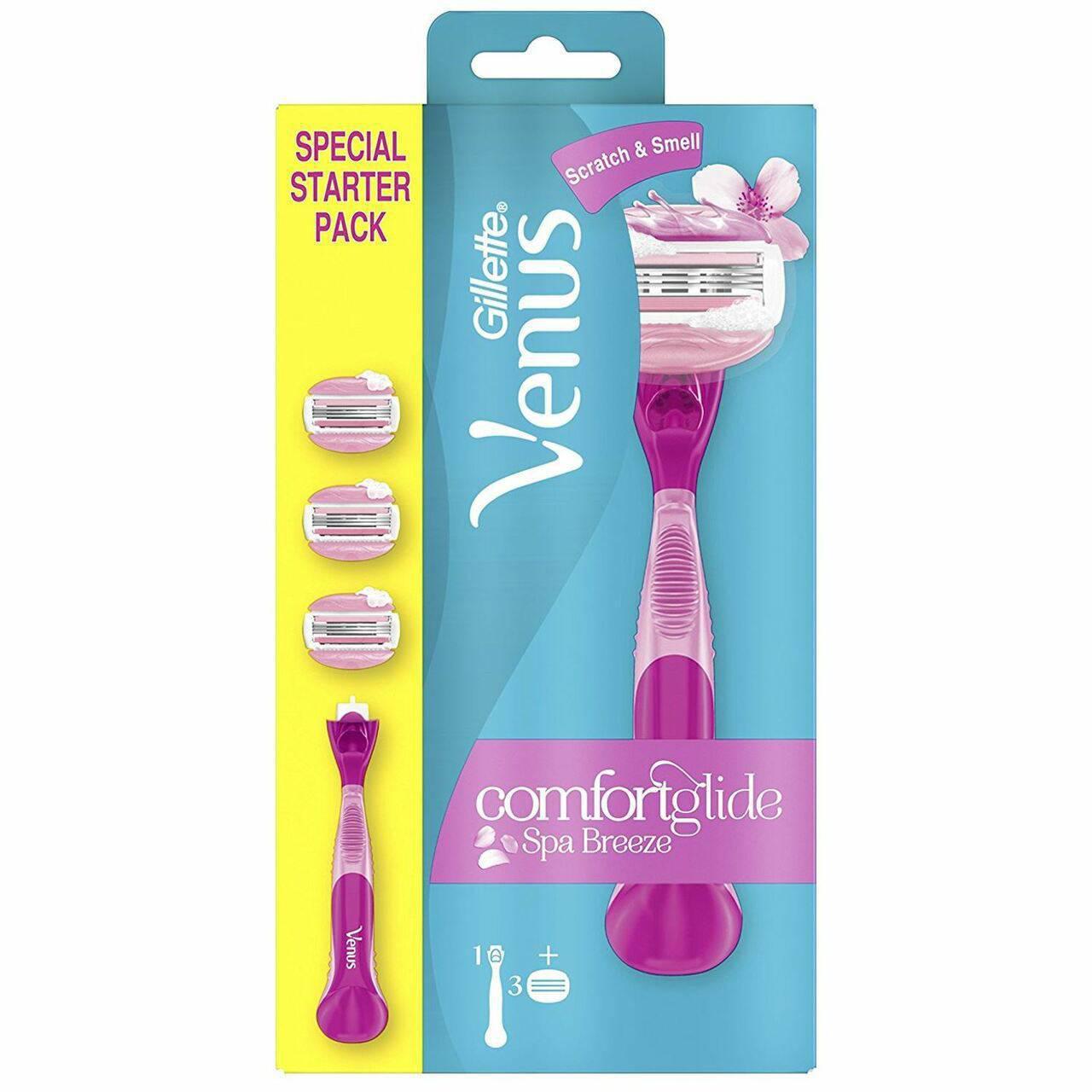 Gillette Venus Comfortglide Spa Breeze Razor with 3 Blades - Curve-Hugging Blades - Healthxpress.ie