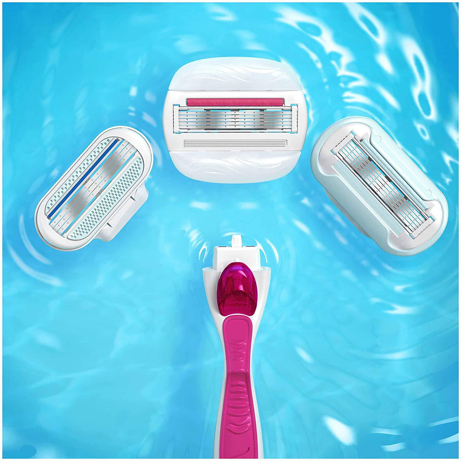 Gillette Venus Comfortglide Sugarberry with Olay 2-in-1 Women's Razor Blades, 3 Pack - with Shaving Gel Bars