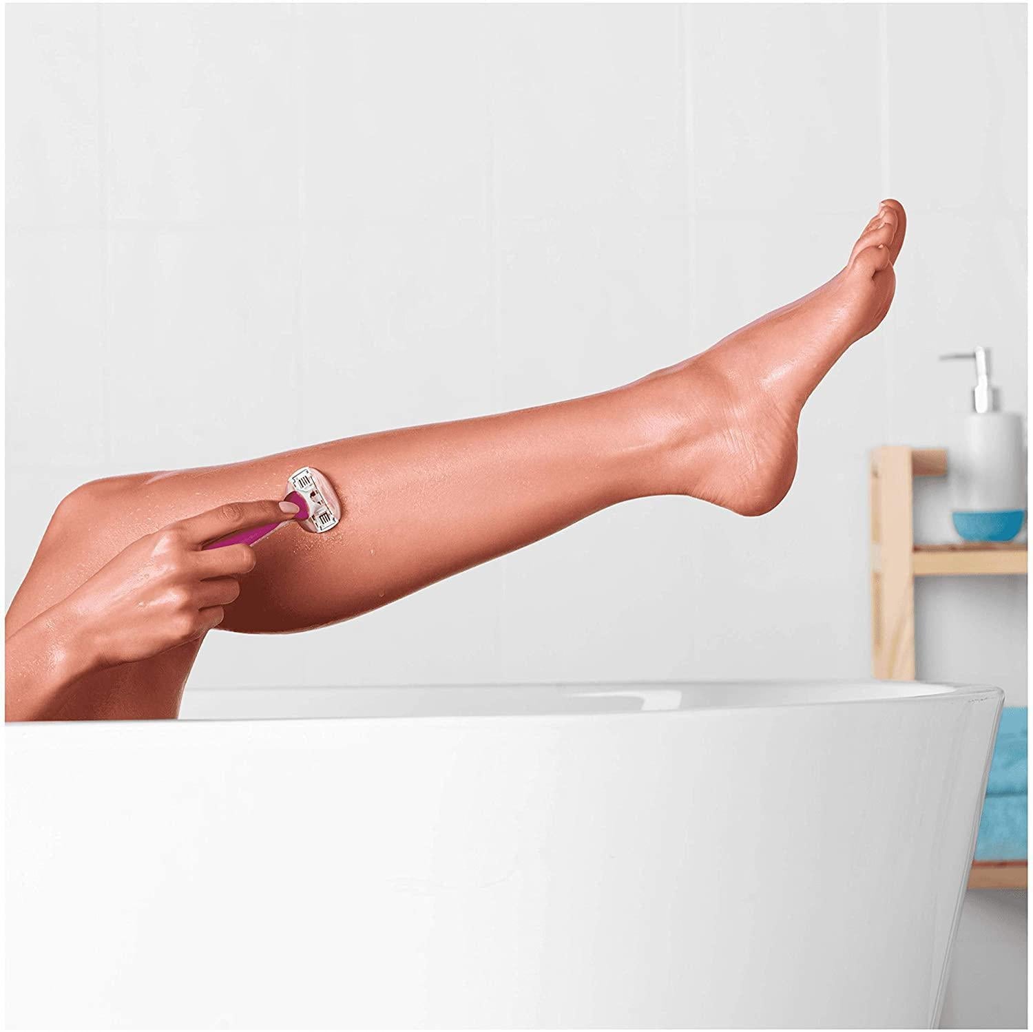 Gillette Venus Comfortglide Sugarberry with Olay 2-in-1 Women's Razor Blades, 3 Pack - with Shaving Gel Bars