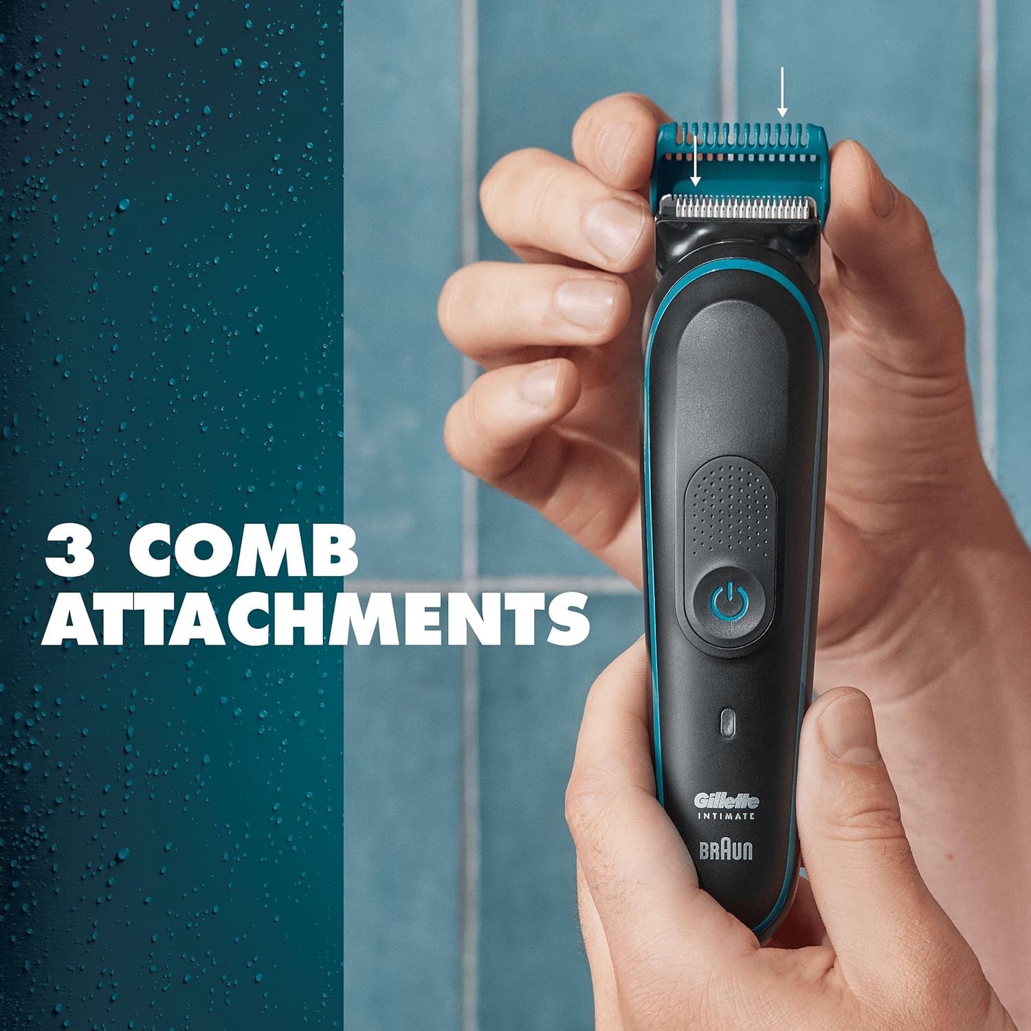 Gillette Intimate Trimmer i5, Mens Body Groomer with Lifetime Sharp Blades, Pubic Hair & Ball Trimmer for Men, Wet/Dry Use