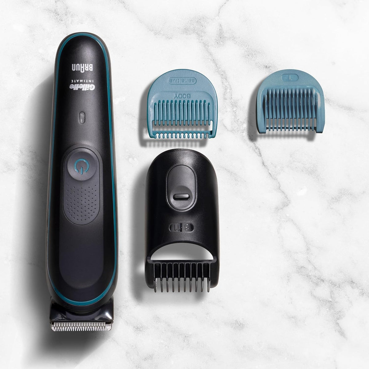 Gillette Intimate Trimmer i5, Mens Body Groomer with Lifetime Sharp Blades, Pubic Hair & Ball Trimmer for Men, Wet/Dry Use
