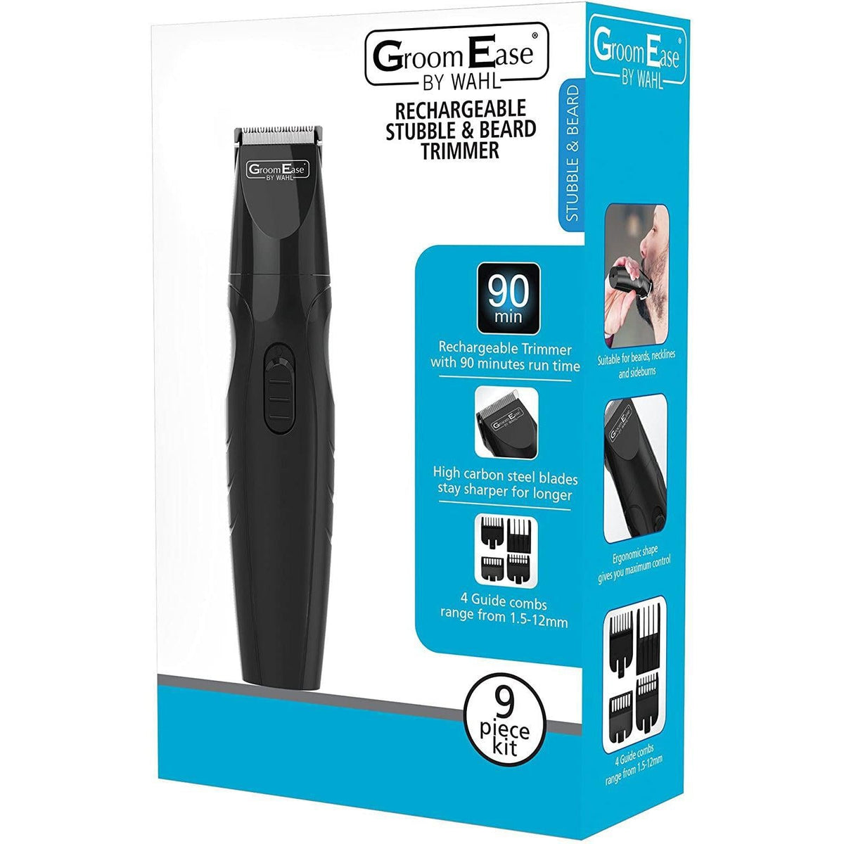 GroomEase by Wahl Rechargeable Stubble and Beard Trimmer - Healthxpress.ie