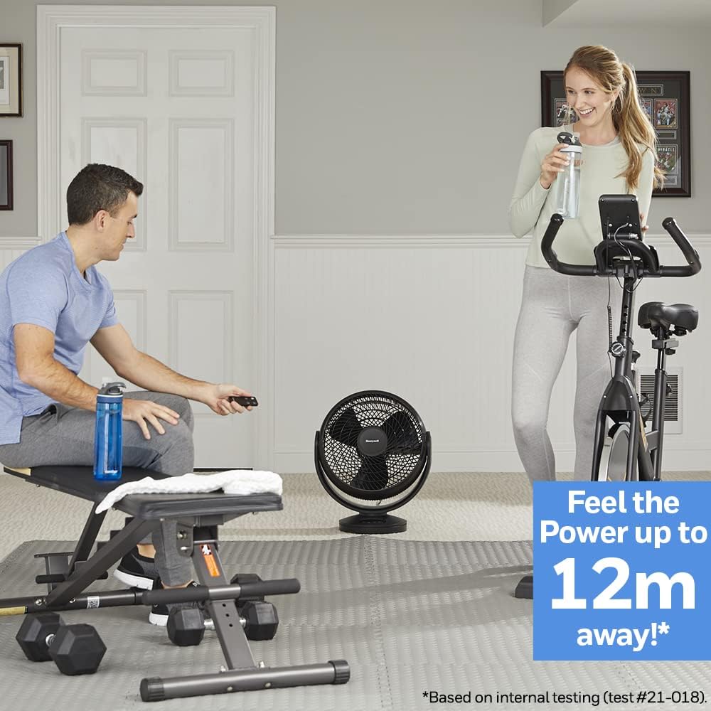 Honeywell Large Floor Fan Turbo Force Digital Oscillating - 3 Speeds and 90 Degree Pivot), Black, (HF715BEV1)