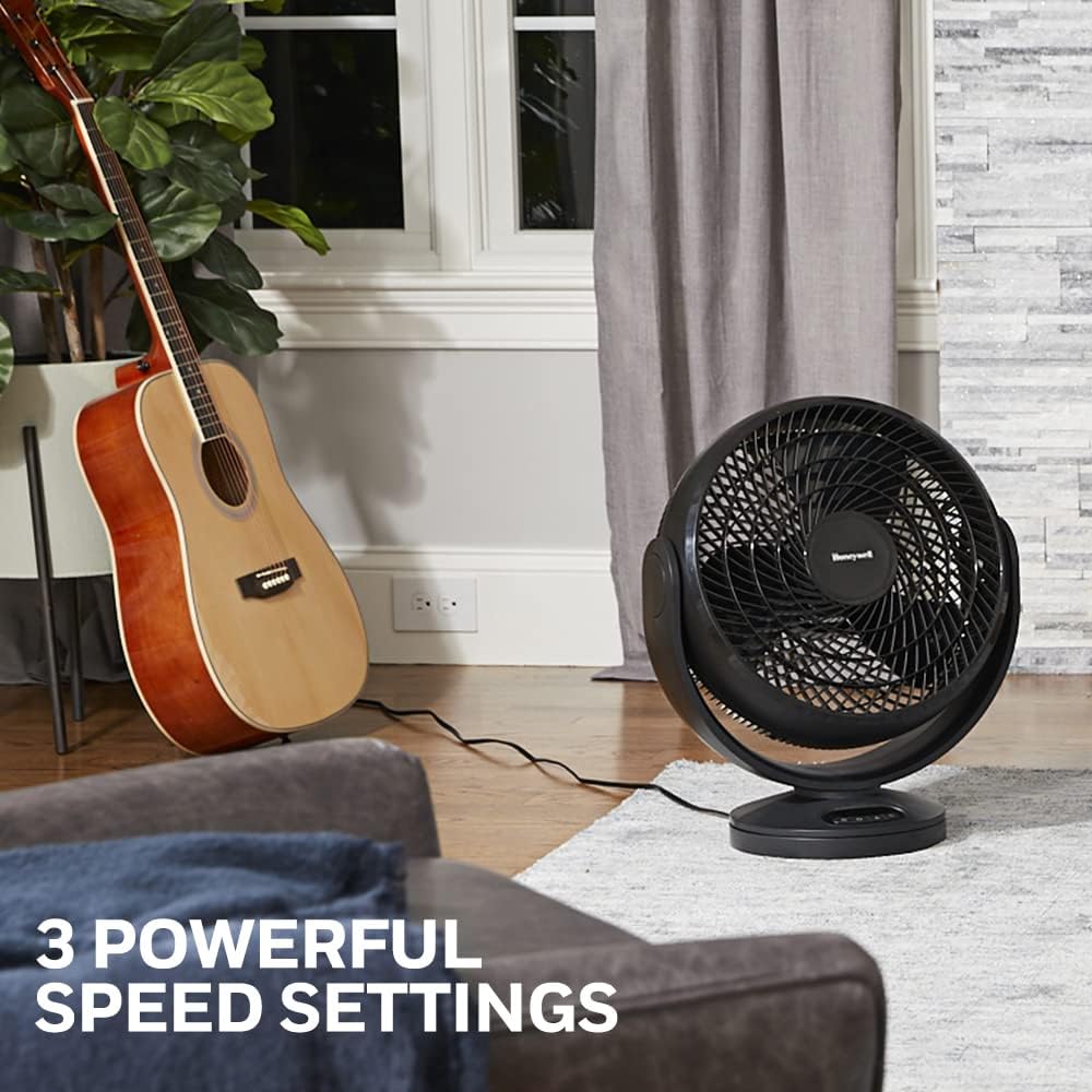 Honeywell Large Floor Fan Turbo Force Digital Oscillating - 3 Speeds and 90 Degree Pivot), Black, (HF715BEV1)