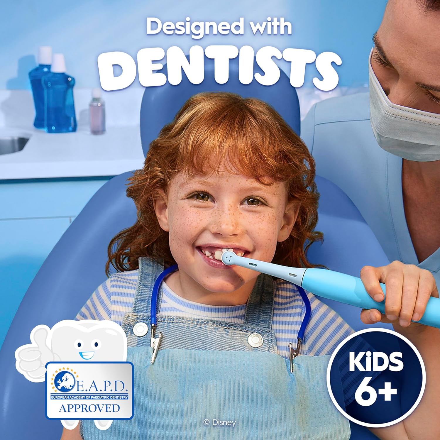 Oral-B iO Kids Disney Stitch Electric Toothbrush, with Travel Case, 3 Modes with Kid-Friendly Sensitive Mode, 2-Min Music Timer, for Ages 6+ (Copy)