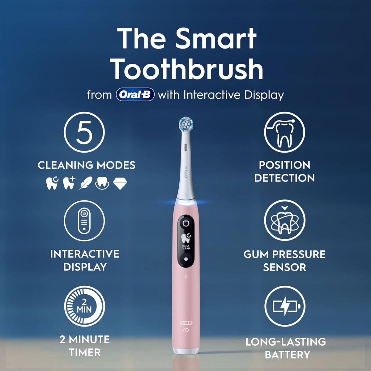 Oral-B iO5 Electric Toothbrush, with Revolutionary Magnetic Technology - Blush Pink