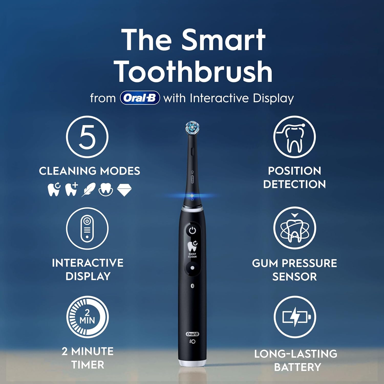 Oral-B iO6 Electric Toothbrush with Revolutionary Magnetic Technology and Micro Vibrations - Black Lava