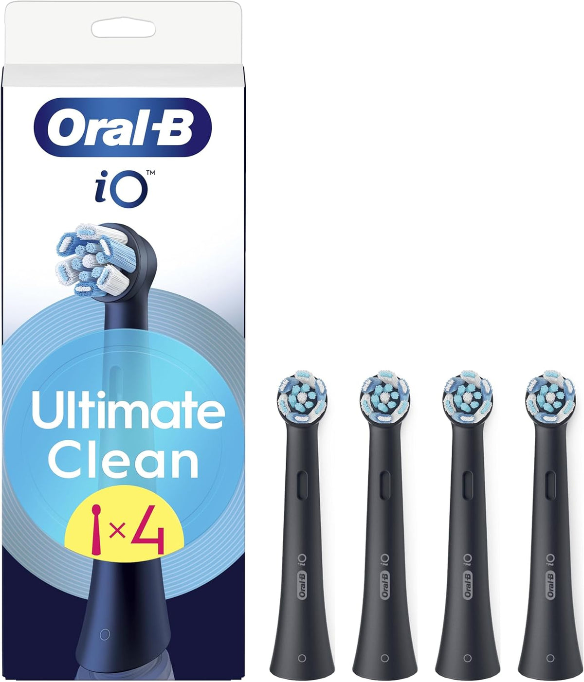 Oral-B iO 4pk Ultimate Clean Toothbrush Replacement Heads - Black - Healthxpress.ie