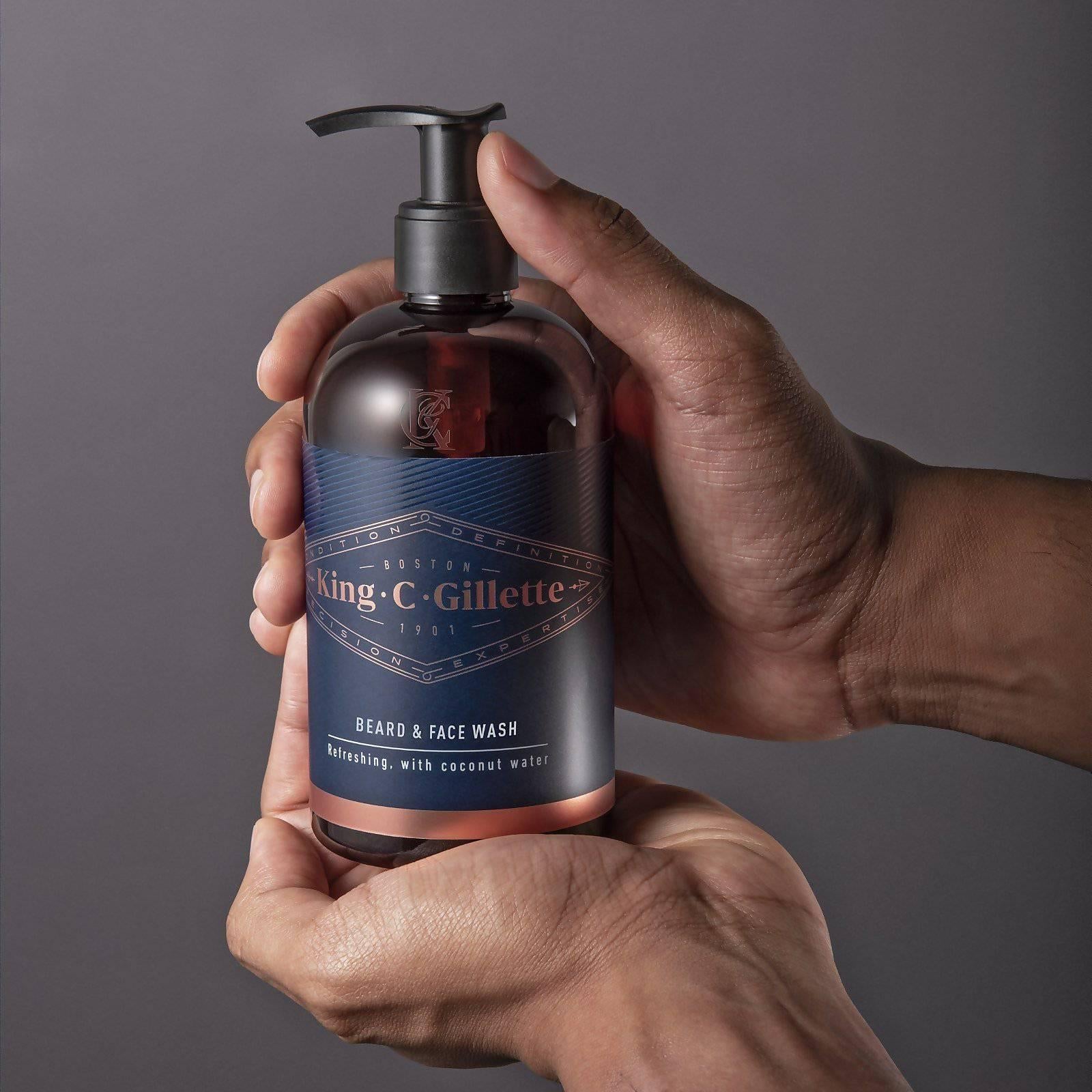 King C. Gillette Beard Shampoo and Face Wash - Removes Dirt and Oil - 350ml - Healthxpress.ie