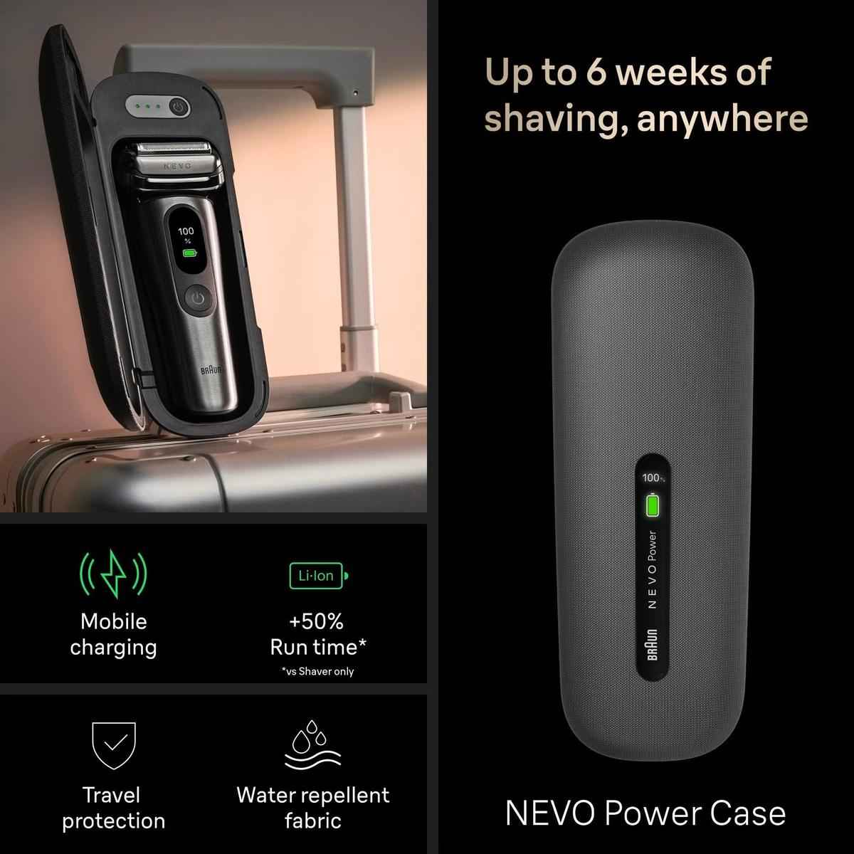 Braun Nevo 15000C Electric Shaver for Men With 7-in-1 Nevo Care System and Aero Touch Technology, Silver