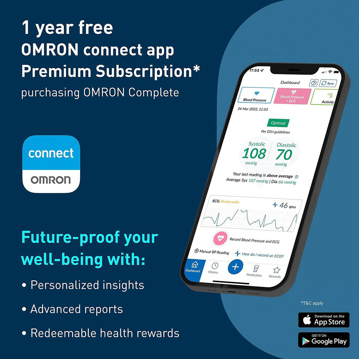 OMRON Complete Smart Home Blood Pressure Monitor and ECG for Hypertension Monitoring and AFib screening at Home - Healthxpress.ie