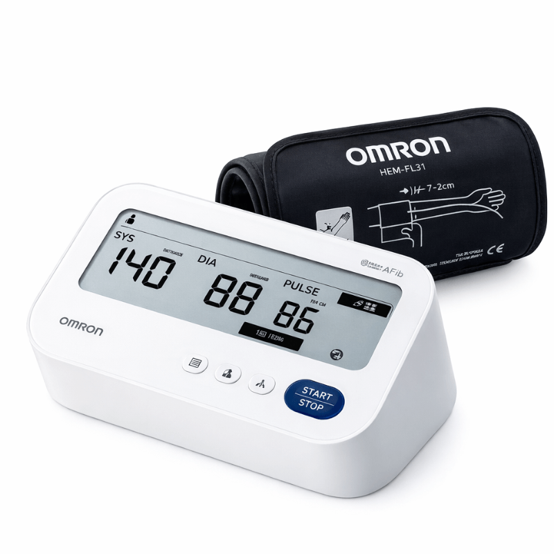 Omron M3 Comfort Automatic Digital Upper Arm Blood Pressure Monitor with Afib - Intelli Wrap Cuff (22–42cm)