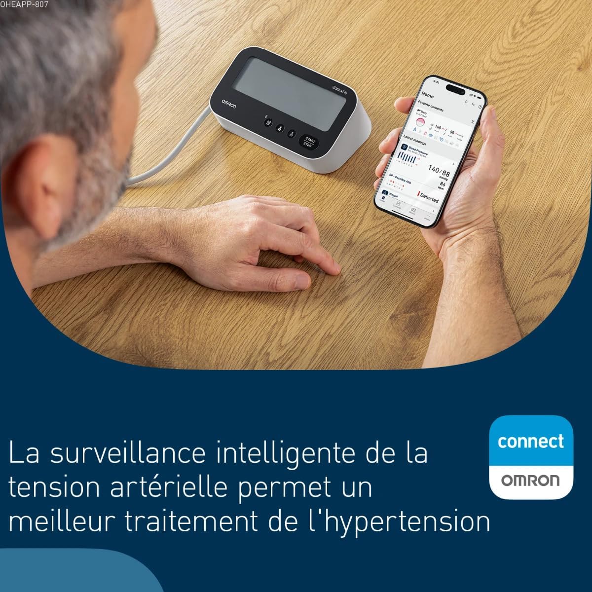 OMRON M4 Connect AFib - Upper Arm Blood Pressure Monitor with Bluetooth, AFib Detection, Intelli Wrap Cuff 22-42 cm,