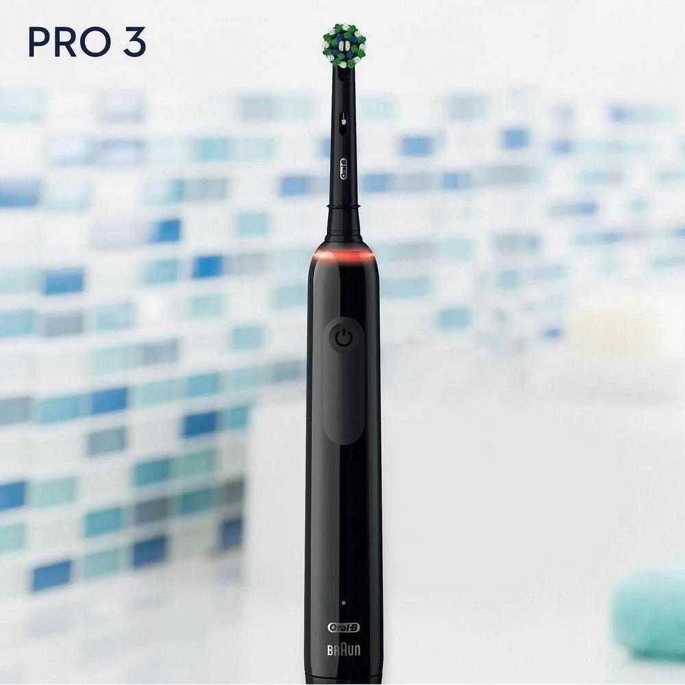 Oral-B Pro 3 Cross Action Electric Toothbrush , Smart Pressure Sensor, 2 x  Toothbrush Head, 3 Modes