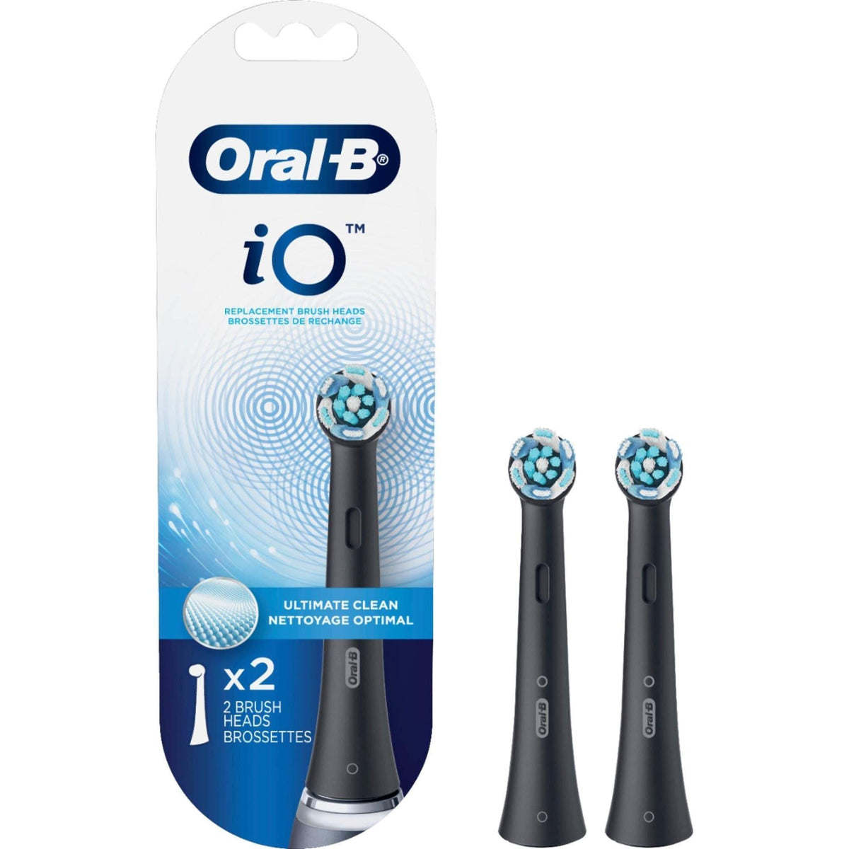 Oral-B iO 2pk Ultimate Clean Toothbrush Replacement Heads - Black - Healthxpress.ie