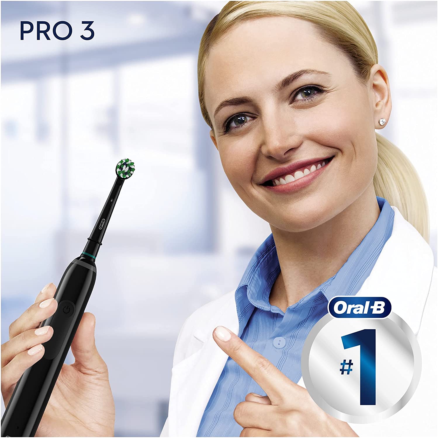 Oral-B Pro 3 - 3900 - Set of 2 Electric Toothbrushes Pink & Black, 2 Handles with Visible Pressure Sensor, 2 Toothbrush Heads - Healthxpress.ie