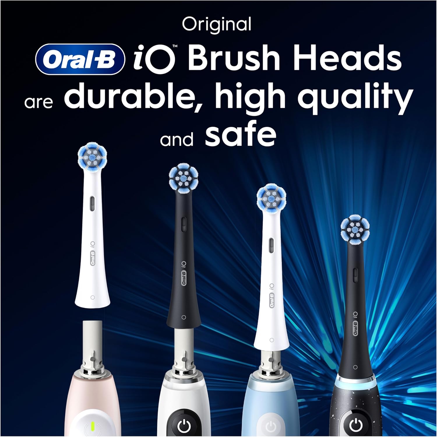 Oral-B iO 4pk Gentle Cleaning Toothbrush Heads , Soft Bristles for Sensitive Gums for Sensational Mouth Feeling - White - Healthxpress.ie