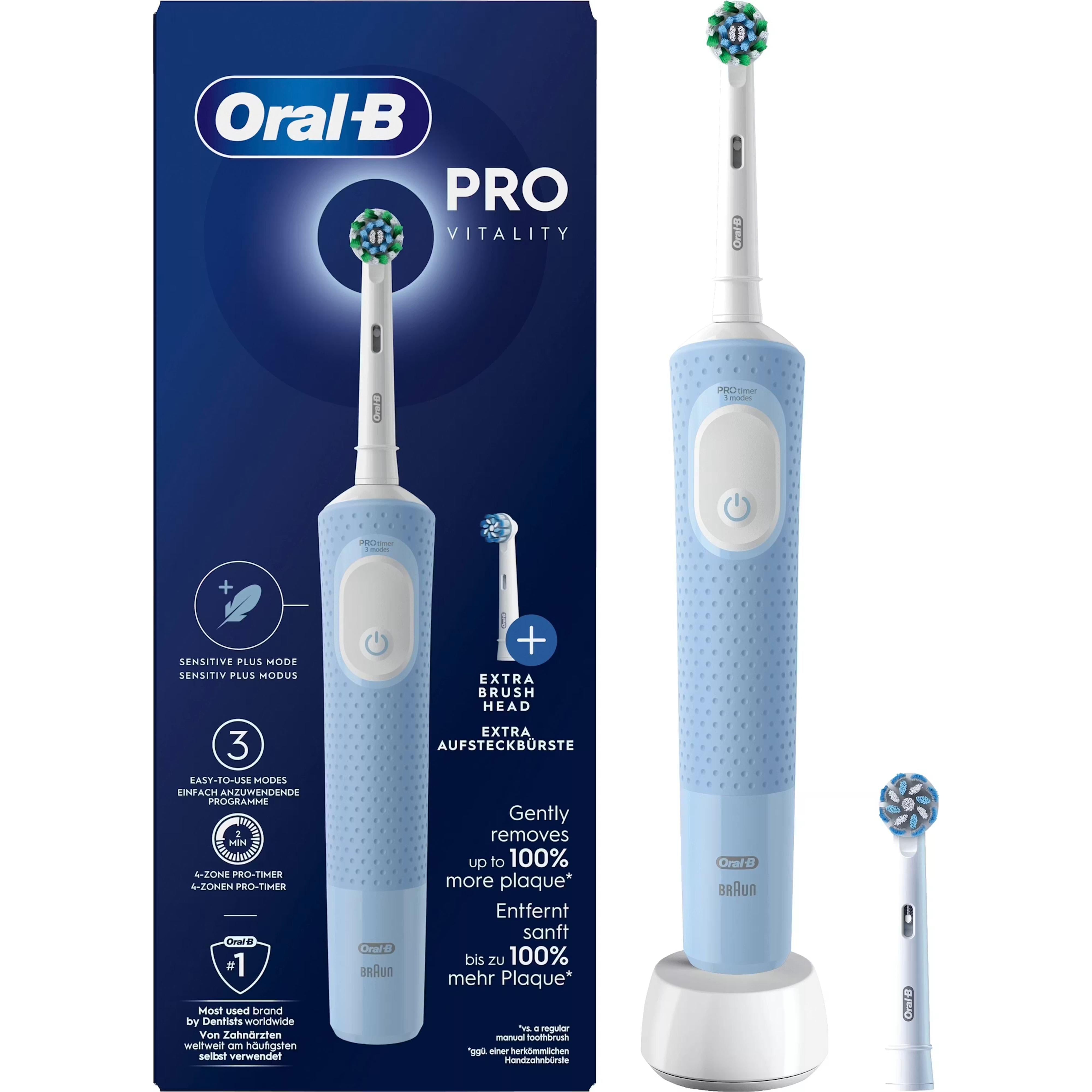 Oral-B Vitality Pro Electric Toothbrush with 2 x Crossaction Brush Heads - Blue