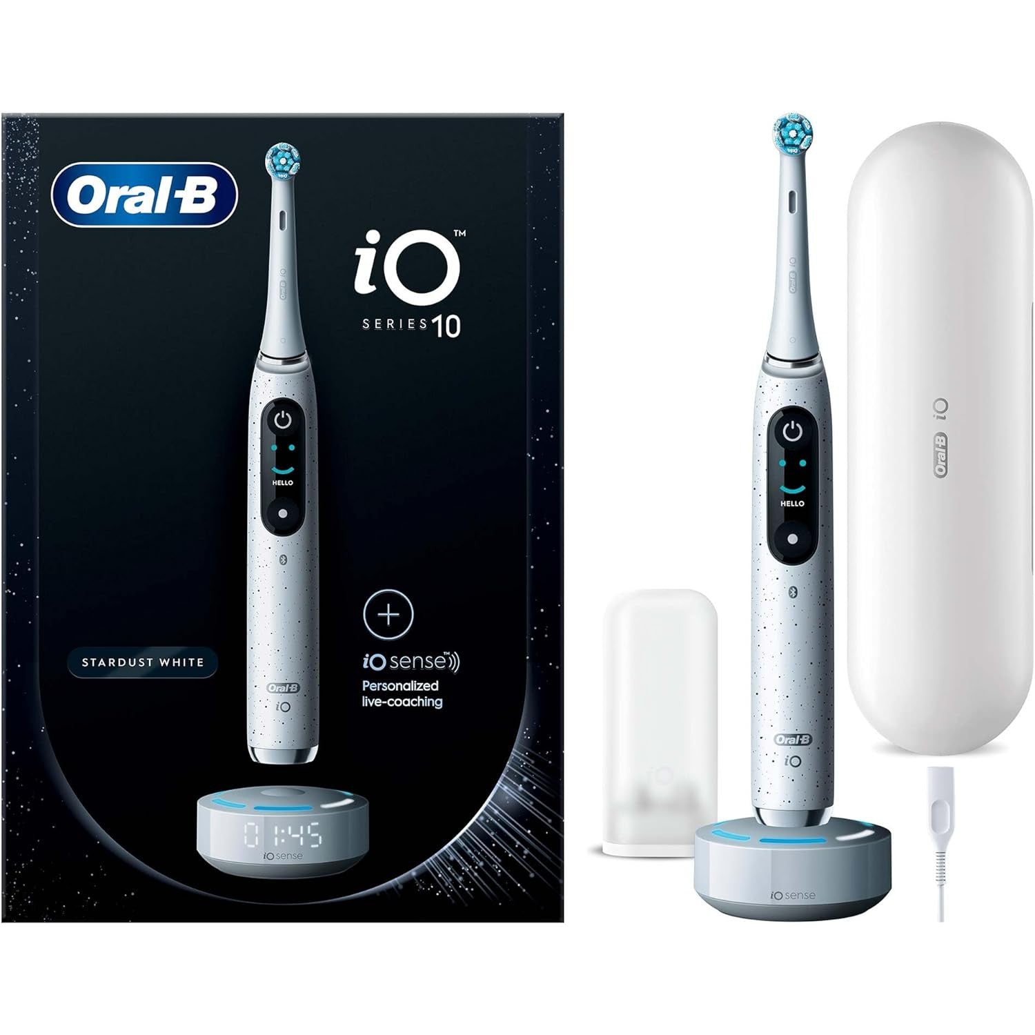 Braun Oral-B iO Series 10 Electric Rechargeable Toothbrush - Stardust White - Healthxpress.ie