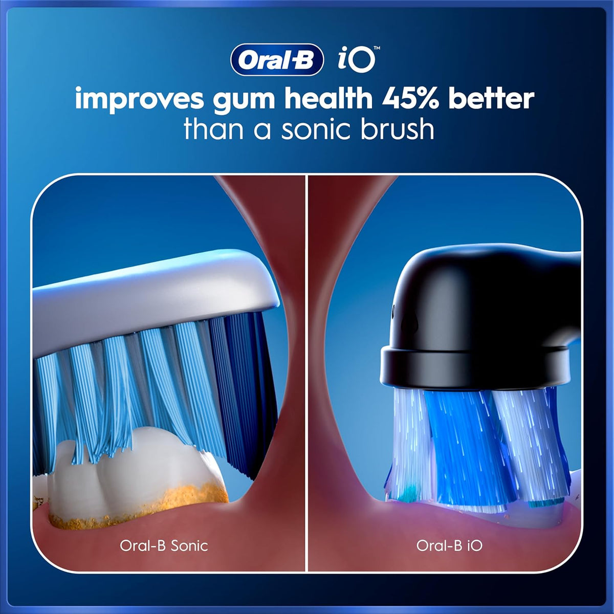 Oral-B iO9 Electric Toothbrushes , App Connected ,1 Toothbrush Head, Charging Travel Case & Magnetic Pouch, 7 Modes, 2 Pin Plug, Black Onyx Edition