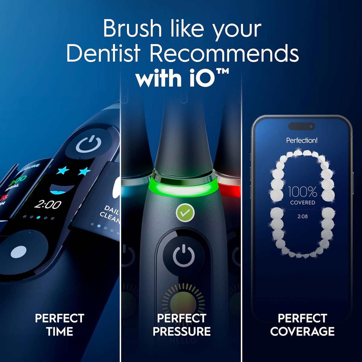 Oral-B iO9 Electric Toothbrushes , App Connected ,1 Toothbrush Head, Charging Travel Case & Magnetic Pouch, 7 Modes, 2 Pin Plug, Black Onyx Edition