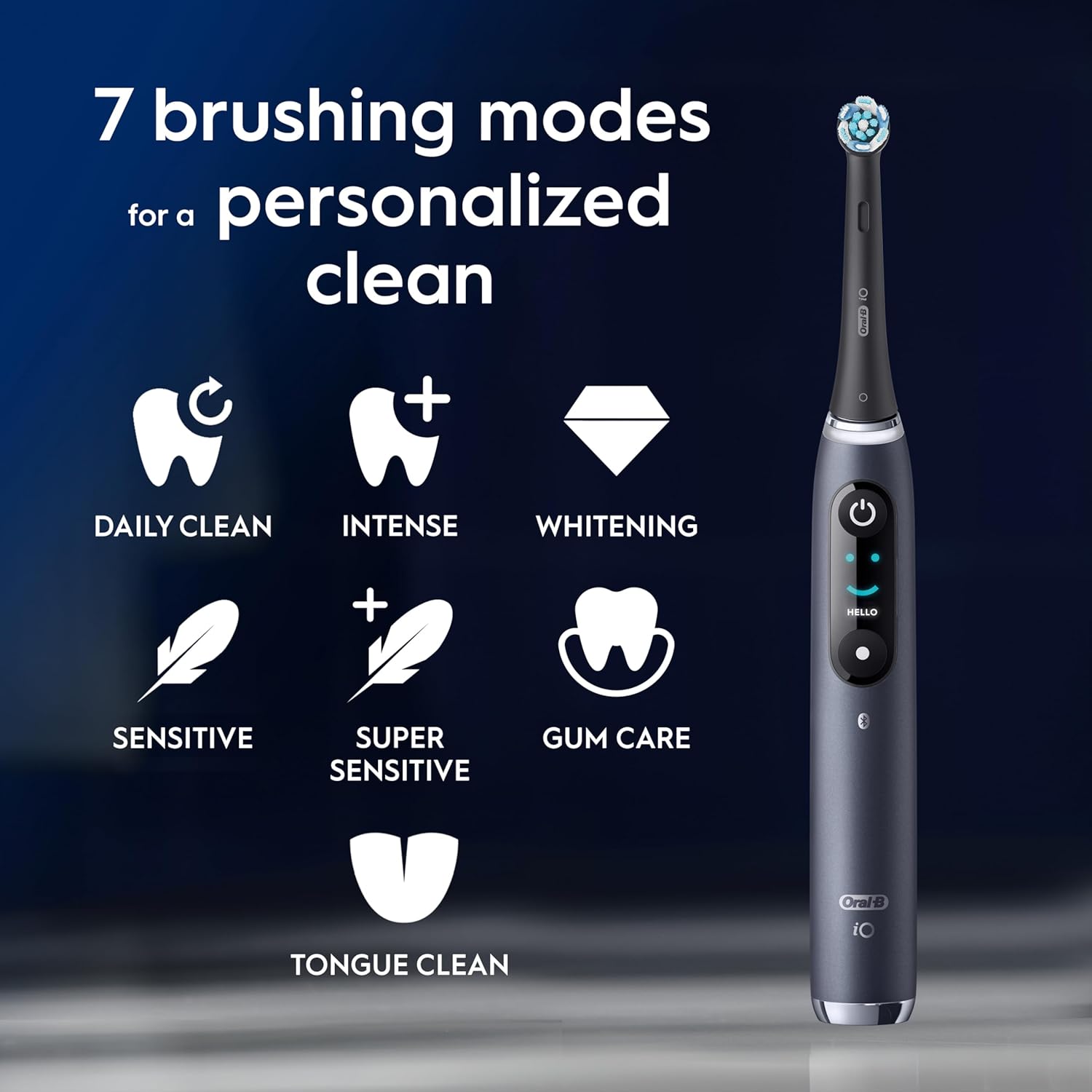 Oral-B iO9 Electric Toothbrushes , App Connected ,1 Toothbrush Head, Charging Travel Case & Magnetic Pouch, 7 Modes, 2 Pin Plug, Black Onyx Edition