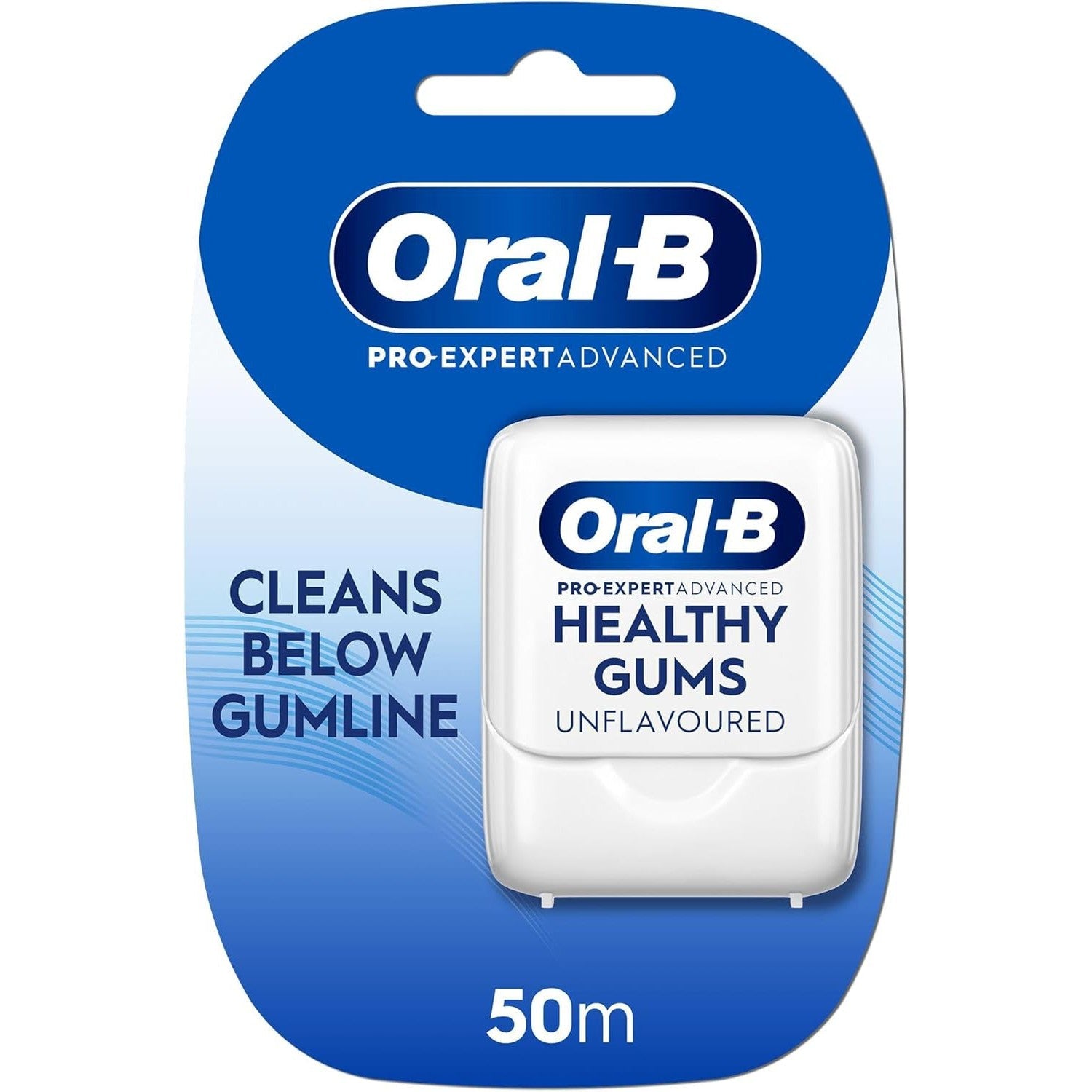 Oral-B Pro-Expert Advanced Waxed Dental Floss - Healthy Gums - Helps Prevent Gum Problems- Cleans Below The Gumline - Unflavoured Dental Tape - 50m - Healthxpress.ie