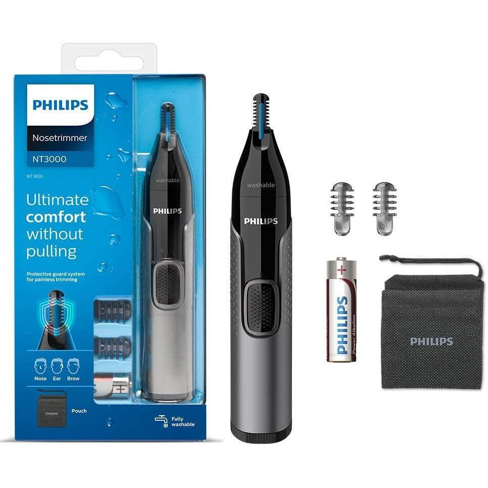 Philips Nose Hair Trimmer, Series 3000 Nose, Ear and Eyebrow Trimmer, Battery-Operated,NT3650/16 - Healthxpress.ie