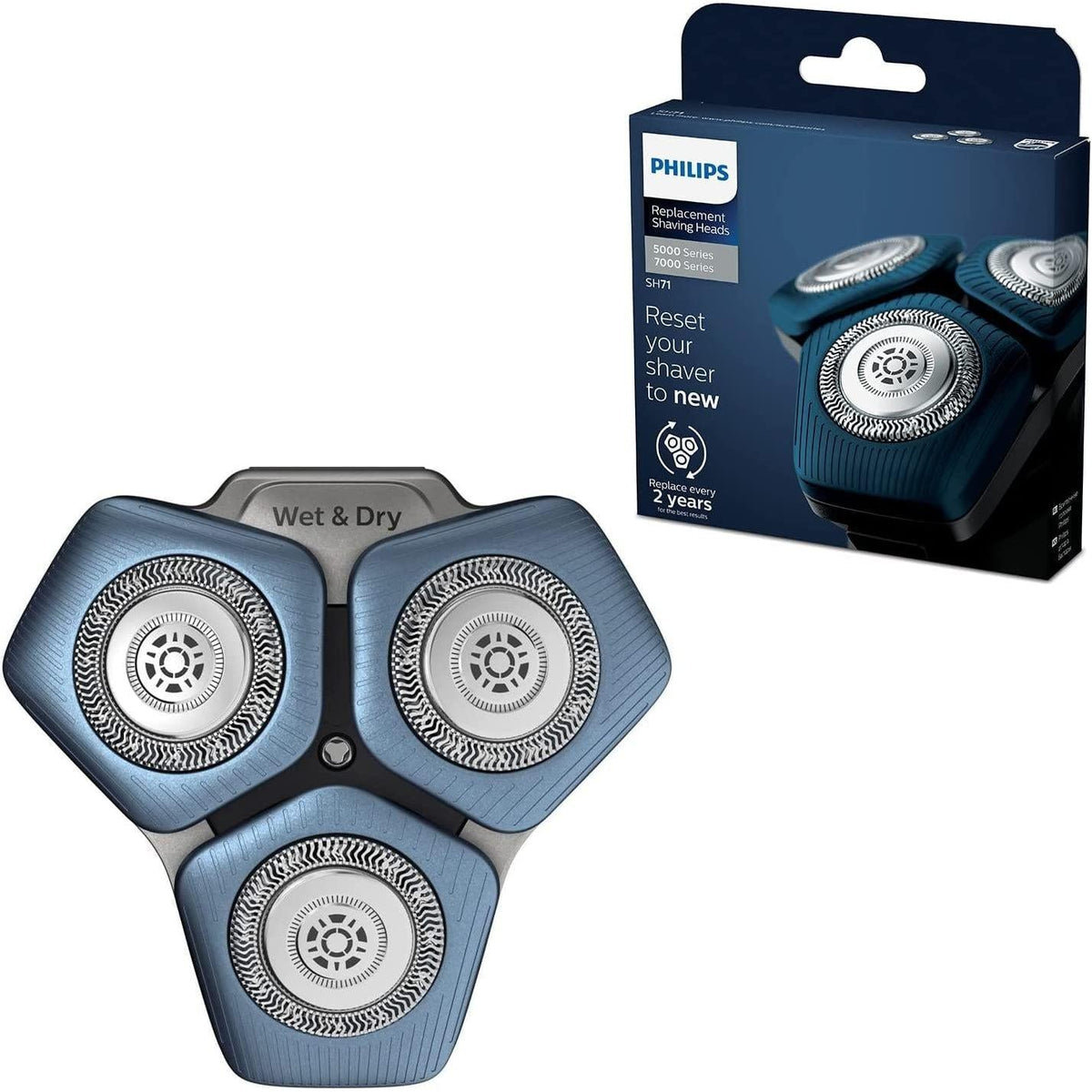 Philips SH71/50 Shaving Heads compatible with Philips Shavers Series 7000 (S7XXX) and Series 5000 (S55XX) - Healthxpress.ie