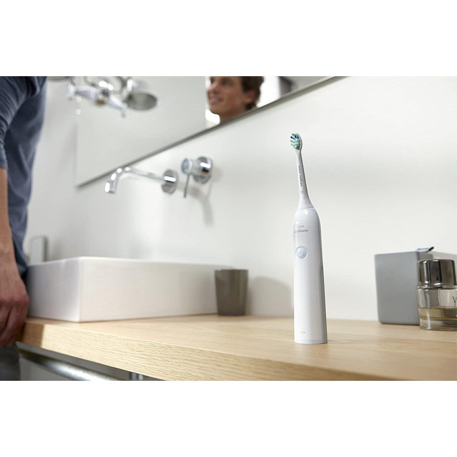 Philips Sonicare Clean Care HX3212/03 – Electric Toothbrush, Anti Plaque Defence -white and light blue