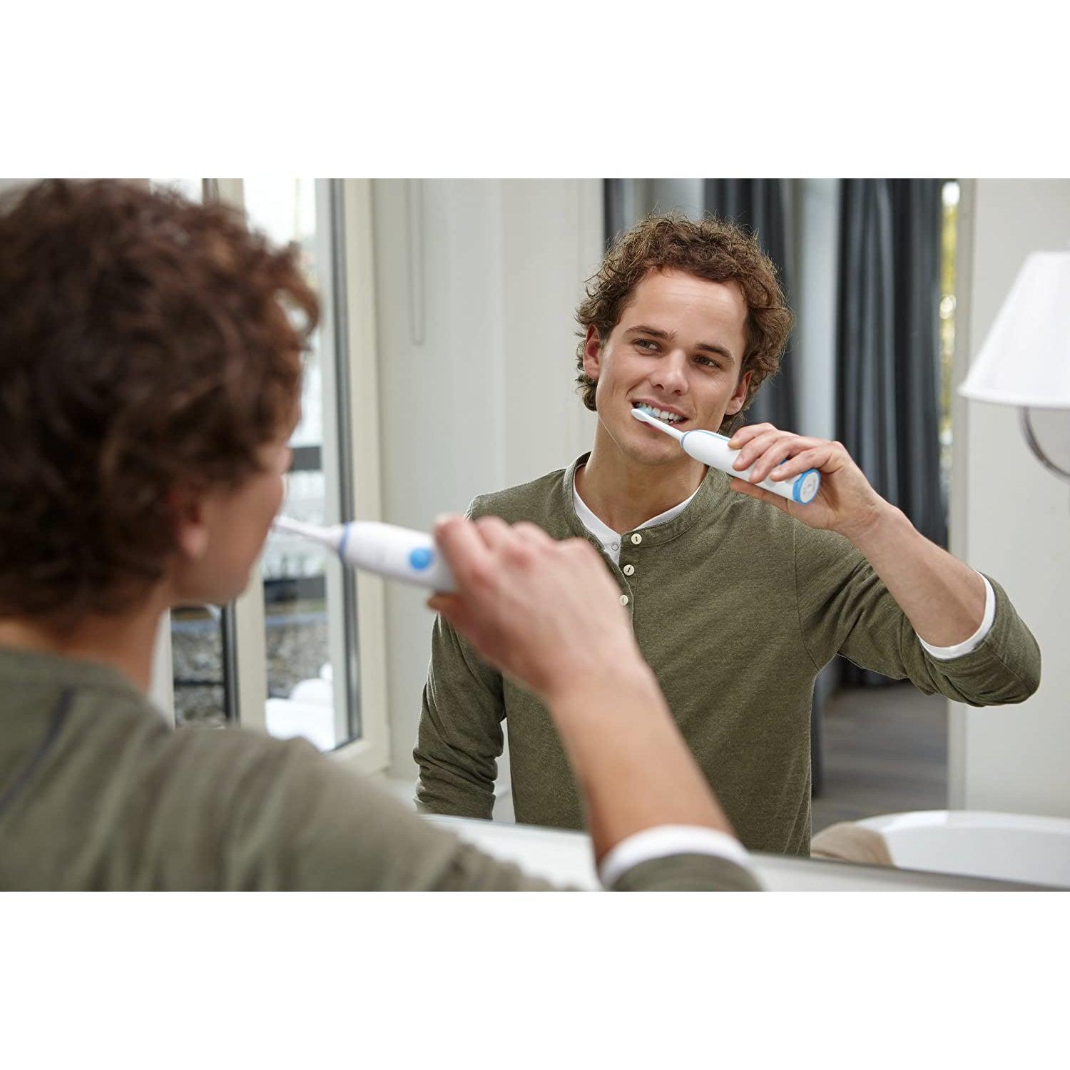 Philips Sonicare Clean Care HX3212/11 – Electric Toothbrush, Anti Plaque Defence White and Blue