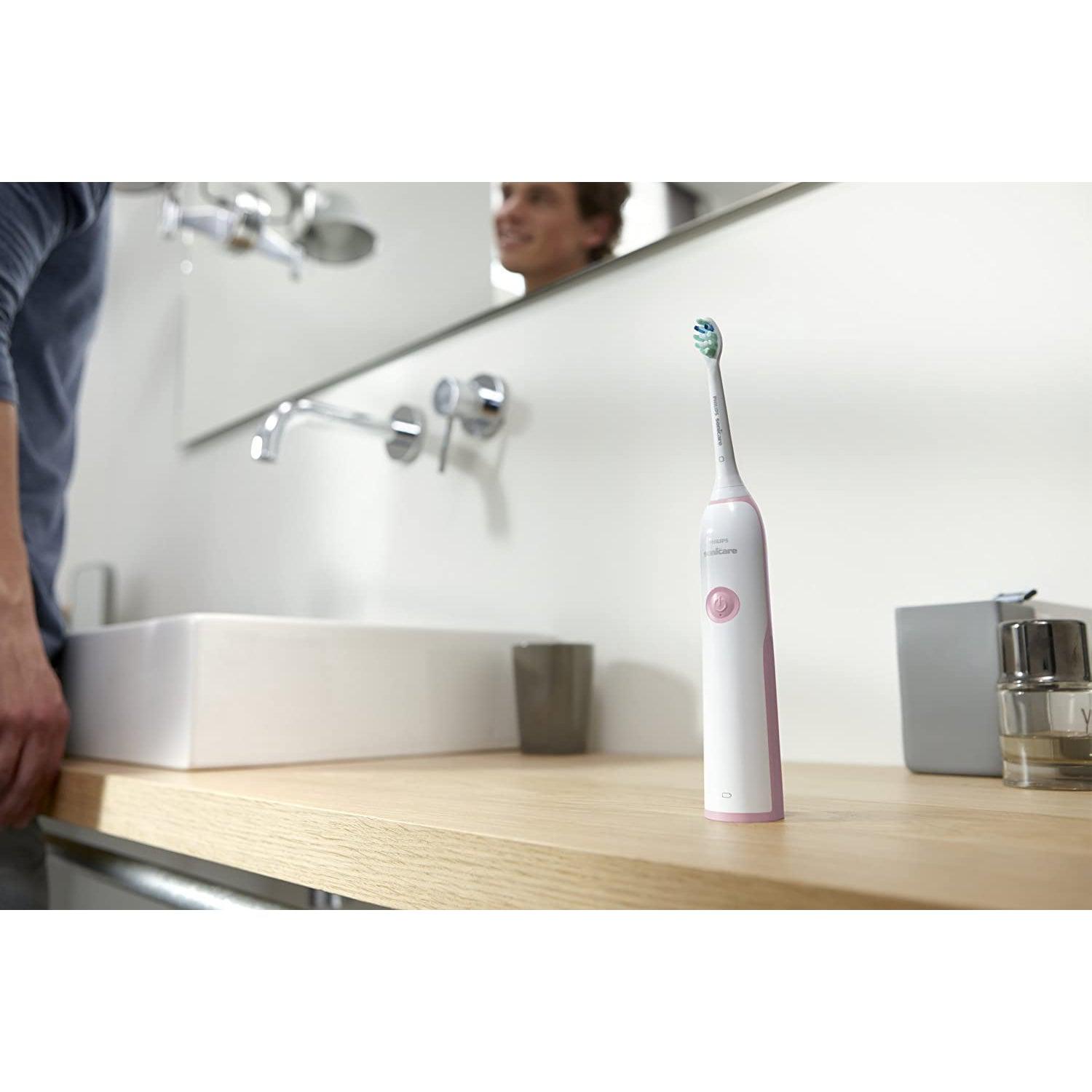 Philips Sonicare Clean Care HX3212/42 – Electric Toothbrush, Anti Plaque Defence white and pink - Healthxpress.ie