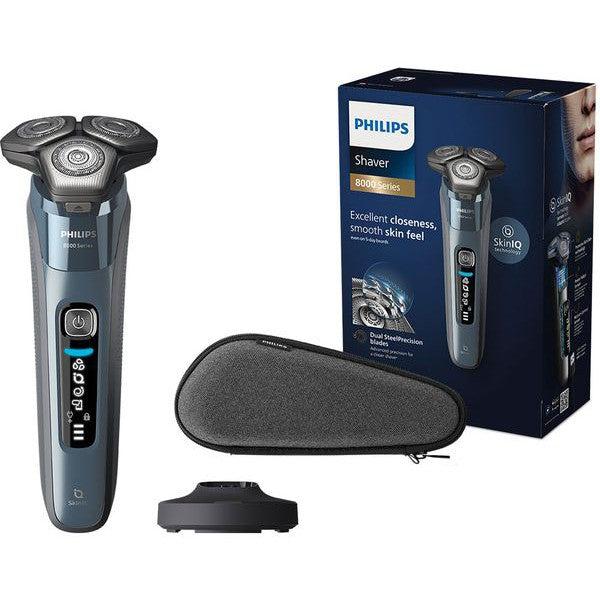 PHILIPS Series 8000 S8692/35 Wet & Dry Rotary Shaver with Skin IQ Technology - Blue - Healthxpress.ie