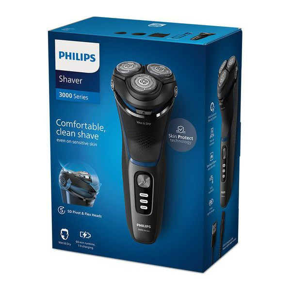 PHILIPS Series 3000 S3344/13 Wet & Dry Rotary Shaver - Dark Moon - Healthxpress.ie