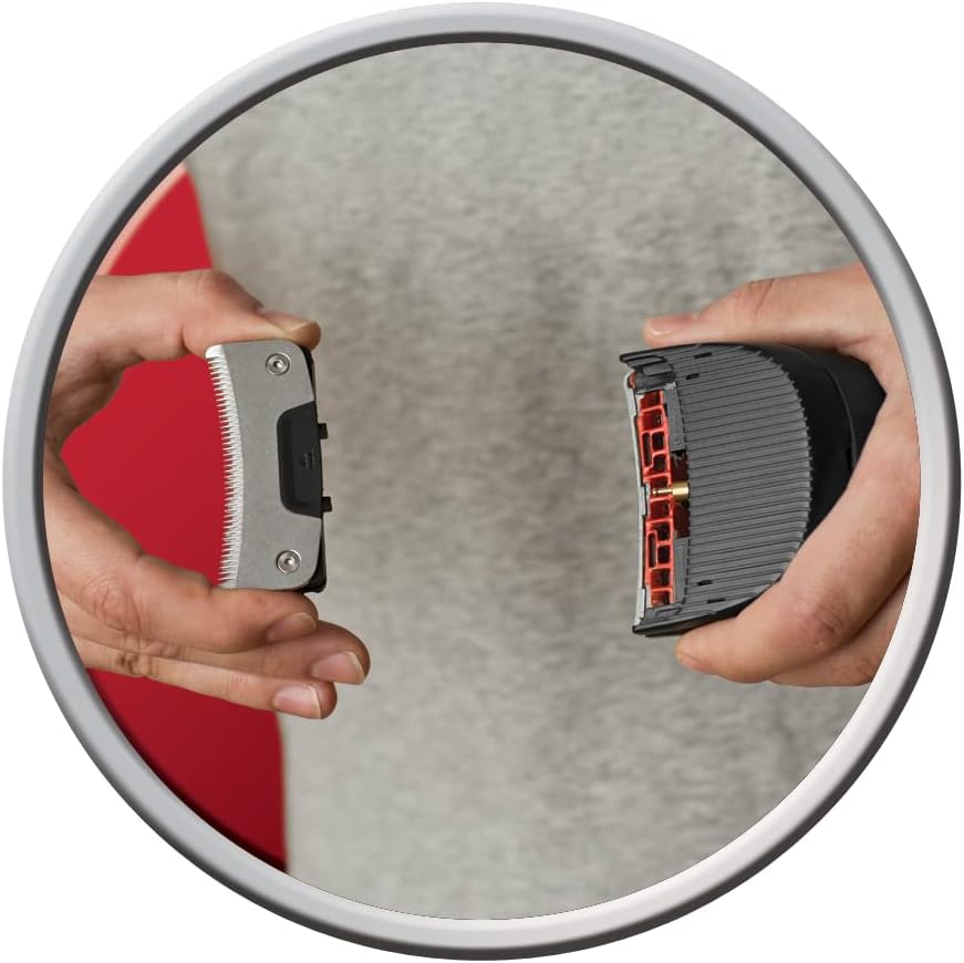 Remington Quick Cut Hair Clippers -9 Comb Lengths Curved Blade with Storage Pouch - HC4250, Black/Red - Healthxpress.ie