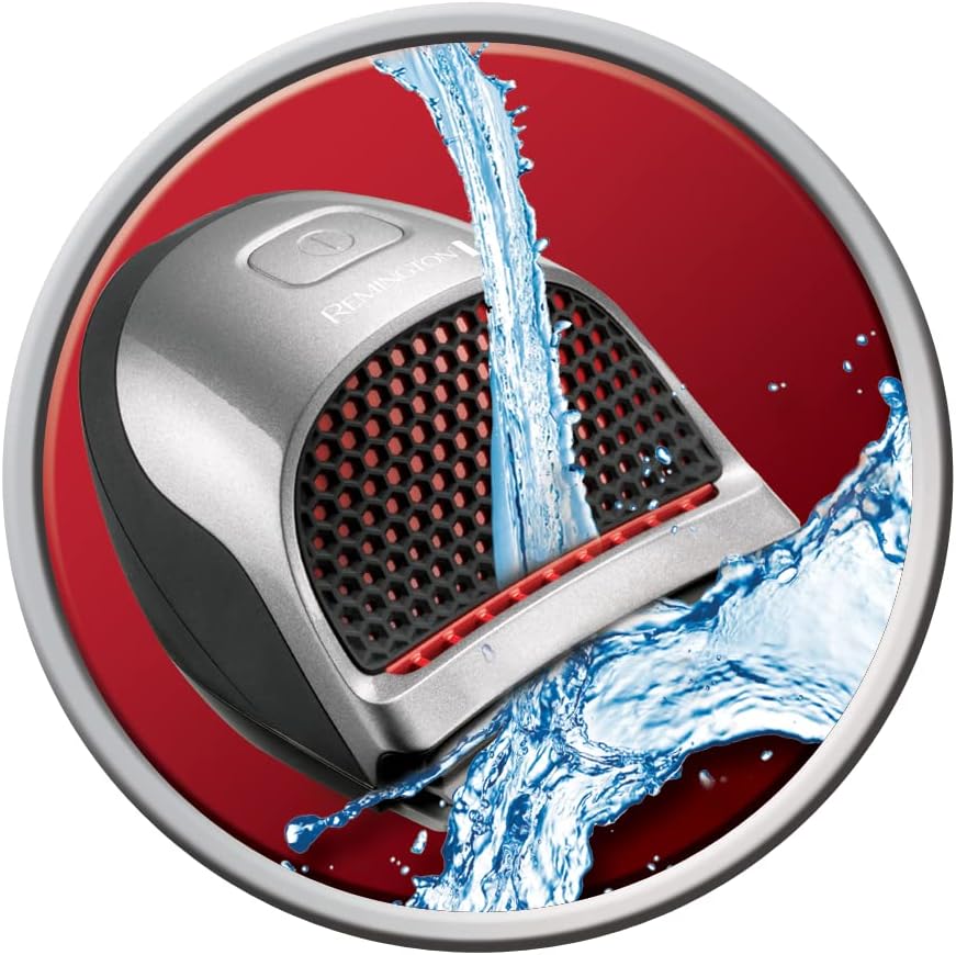 Remington Quick Cut Hair Clippers -9 Comb Lengths Curved Blade with Storage Pouch - HC4250, Black/Red - Healthxpress.ie