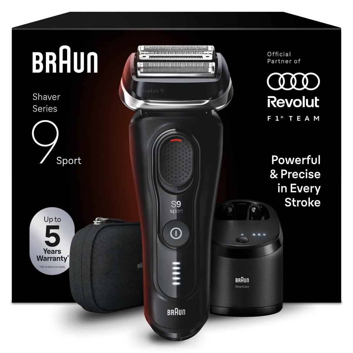 Braun Series 9 Sport S9150cc Electric Shaver for Men With 5in1 SmartCare Center & Travel Case, Black